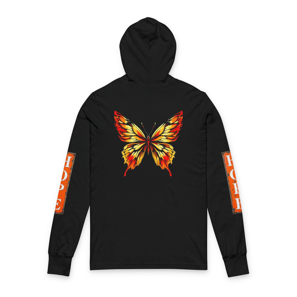 Hope Butterfly Hooded Long Sleeve Tee