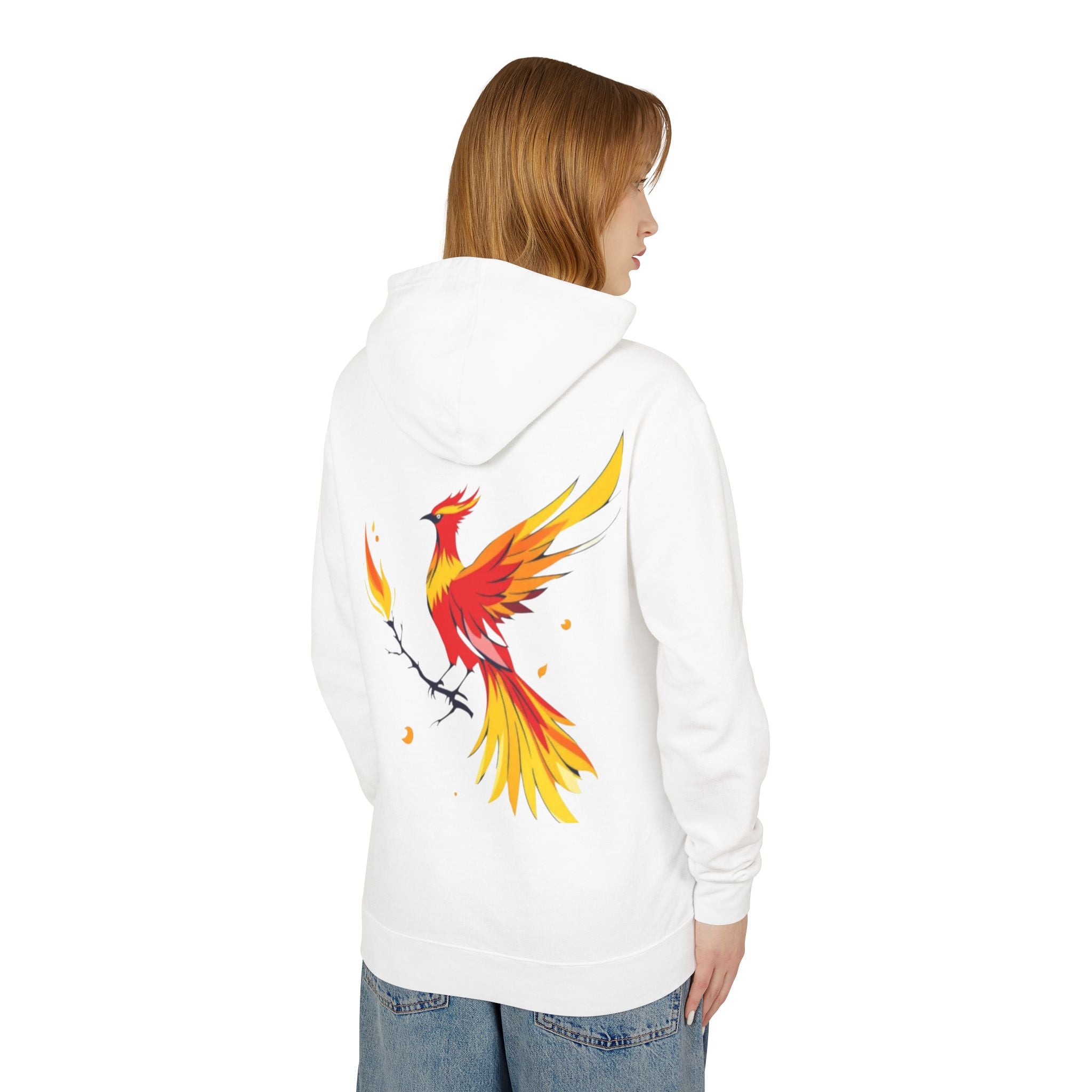 Phoenix Hoodie — Fiery Mythical Bird Lightweight Hooded Sweatshirt