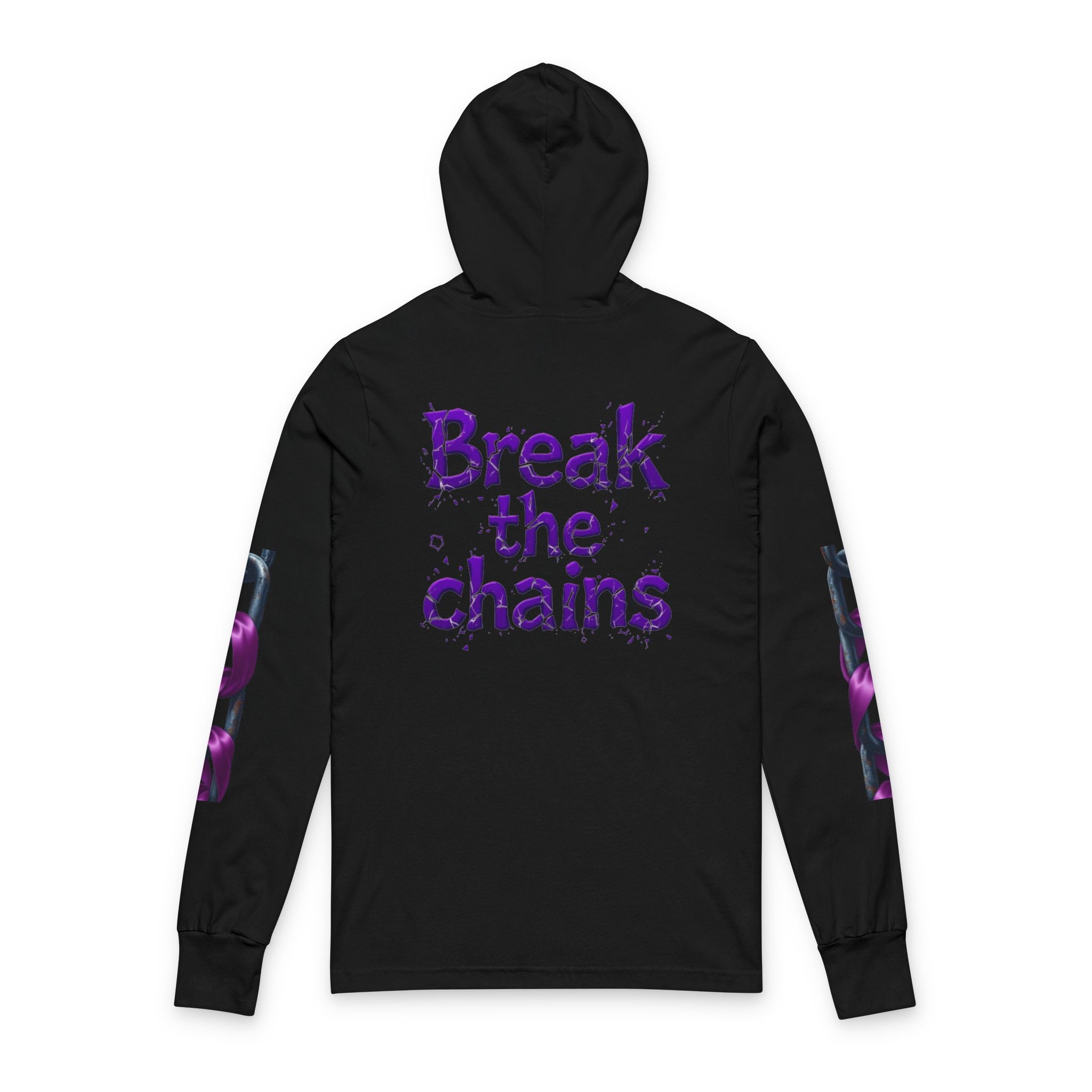 Domestic Violence Awareness Break the Chain & Ribbon Hooded Tee