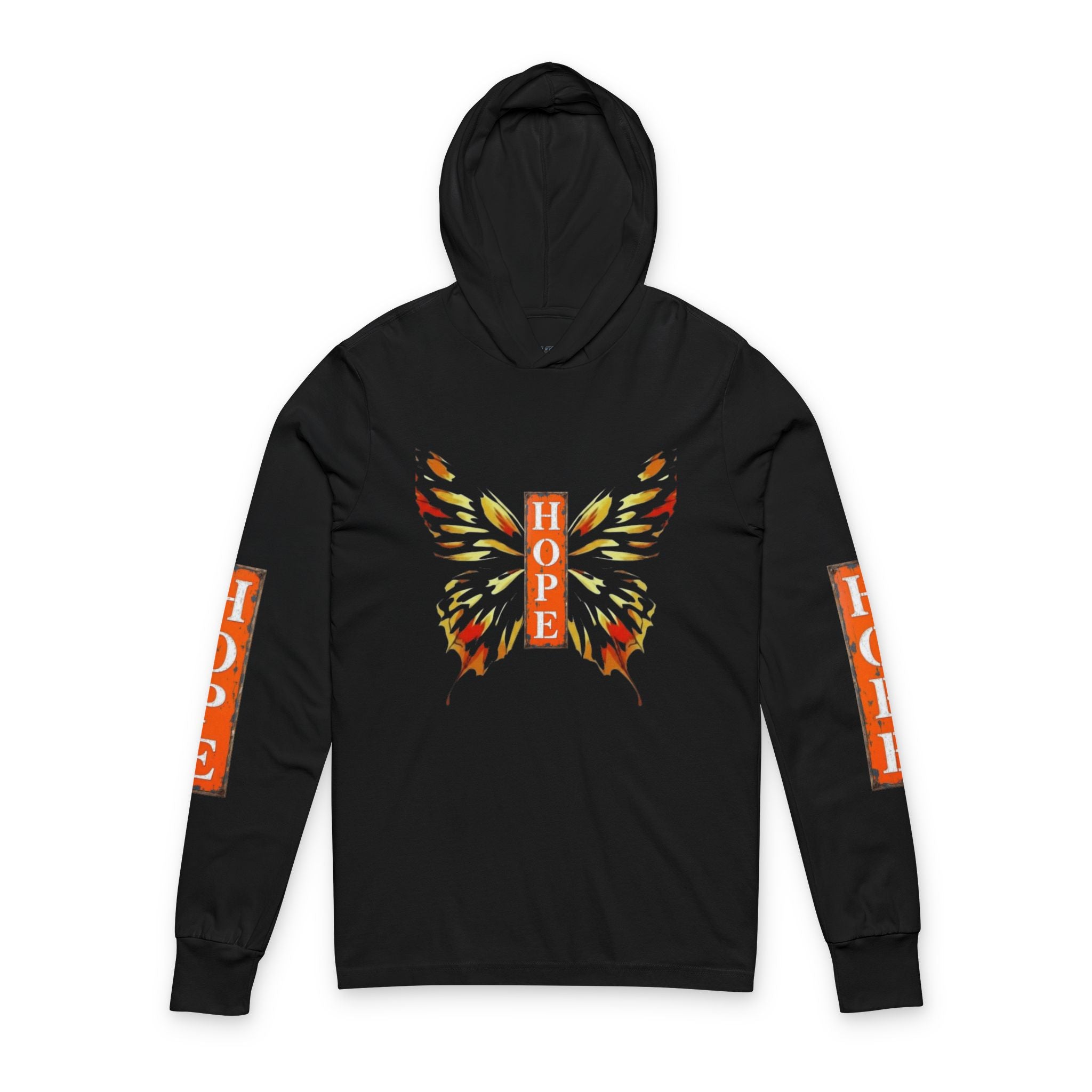 Hope Butterfly Hooded Long Sleeve Tee