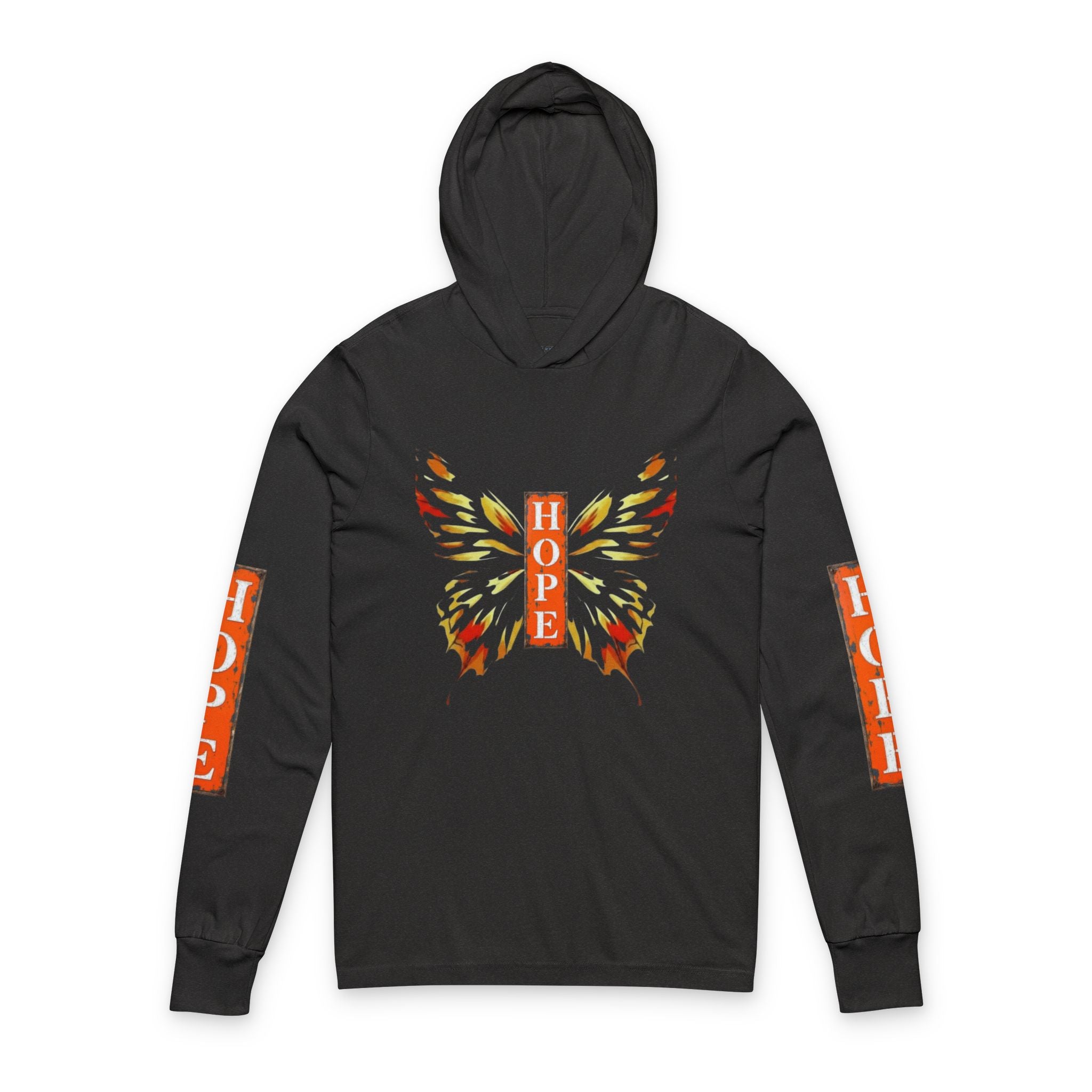 Hope Butterfly Hooded Long Sleeve Tee
