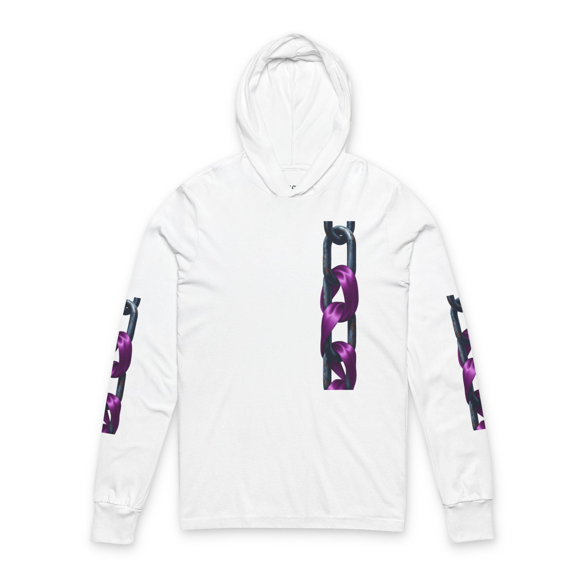 Domestic Violence Awareness Break the Chain & Ribbon Hooded Tee
