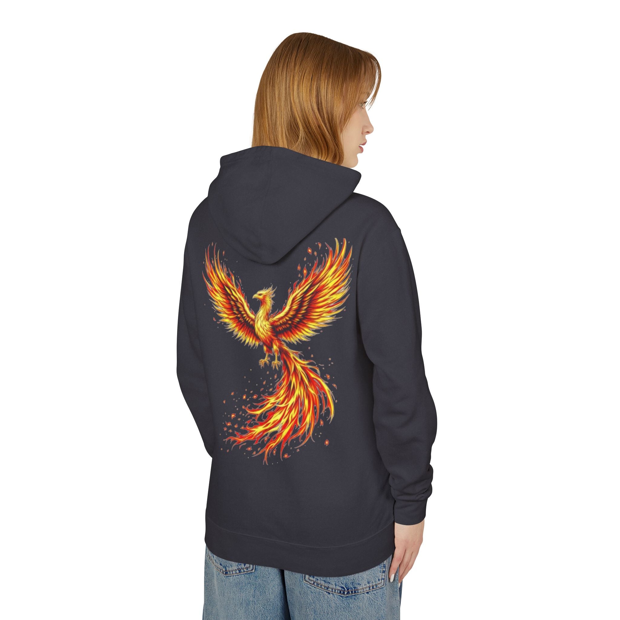 Phoenix Survivor Hoodie — Red Fiery Phoenix Design