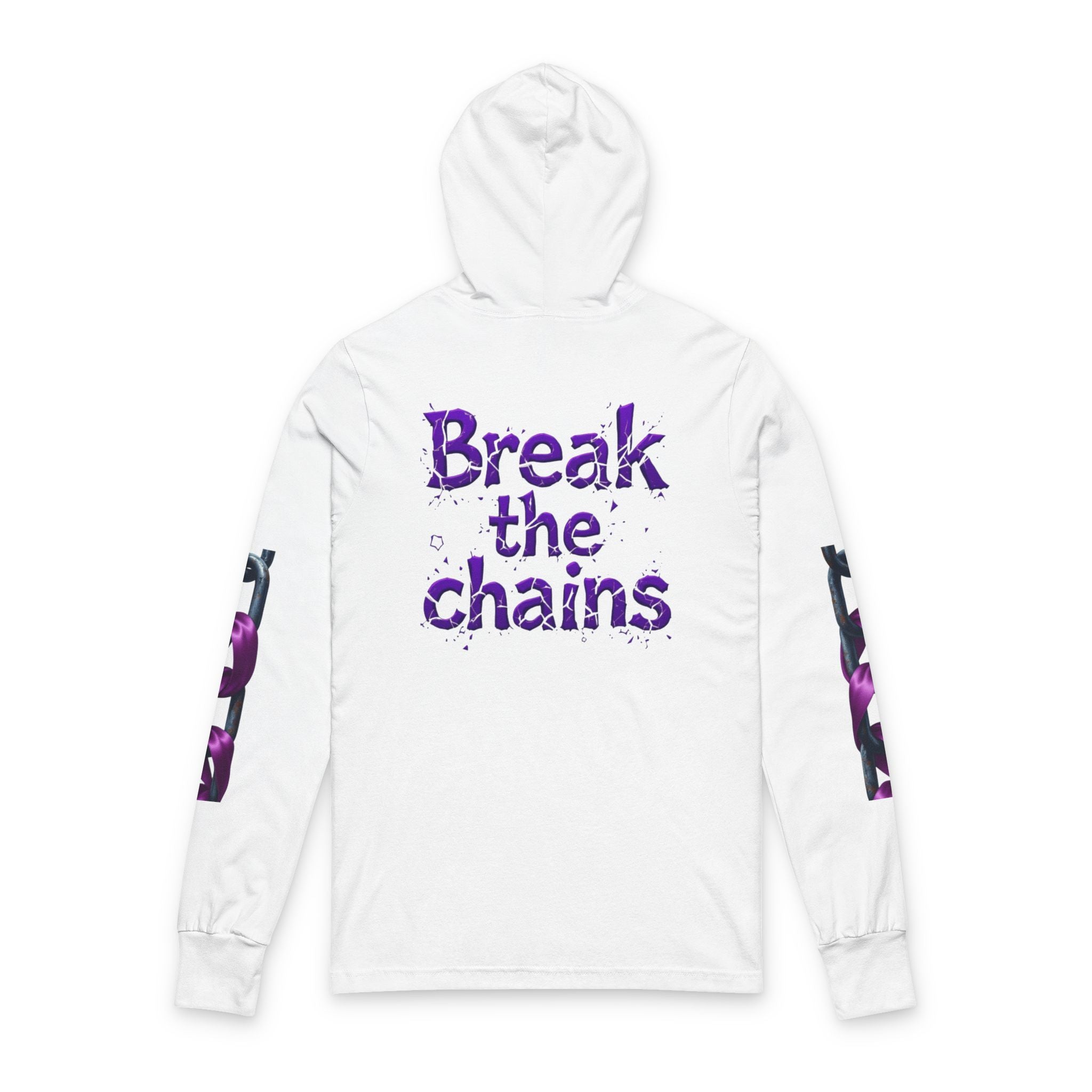 Domestic Violence Awareness Break the Chain & Ribbon Hooded Tee