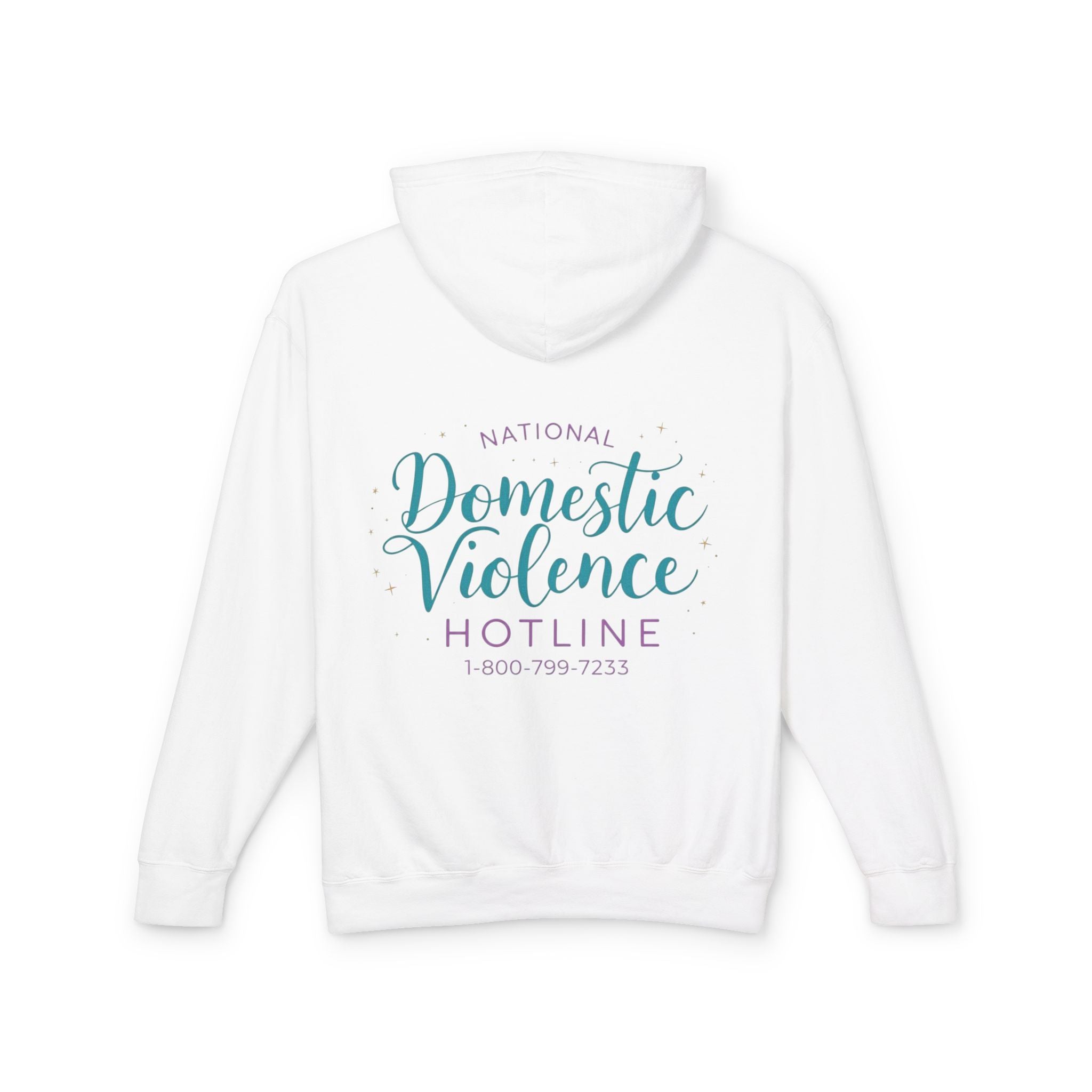 Domestic Violence Hotline Hoodie — National Support Sweatshirt with 1-800-799-7233