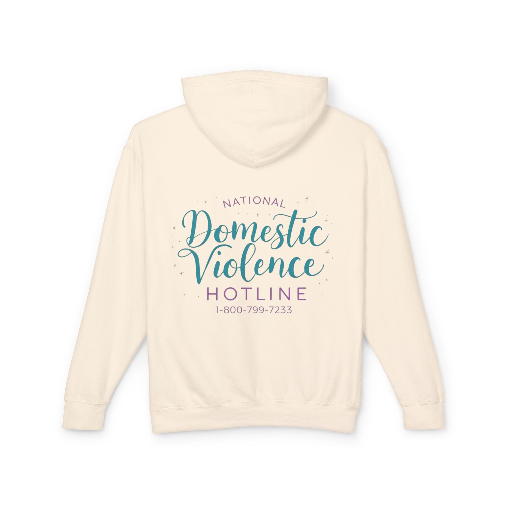 Domestic Violence Hotline Hoodie — National Support Sweatshirt with 1-800-799-7233