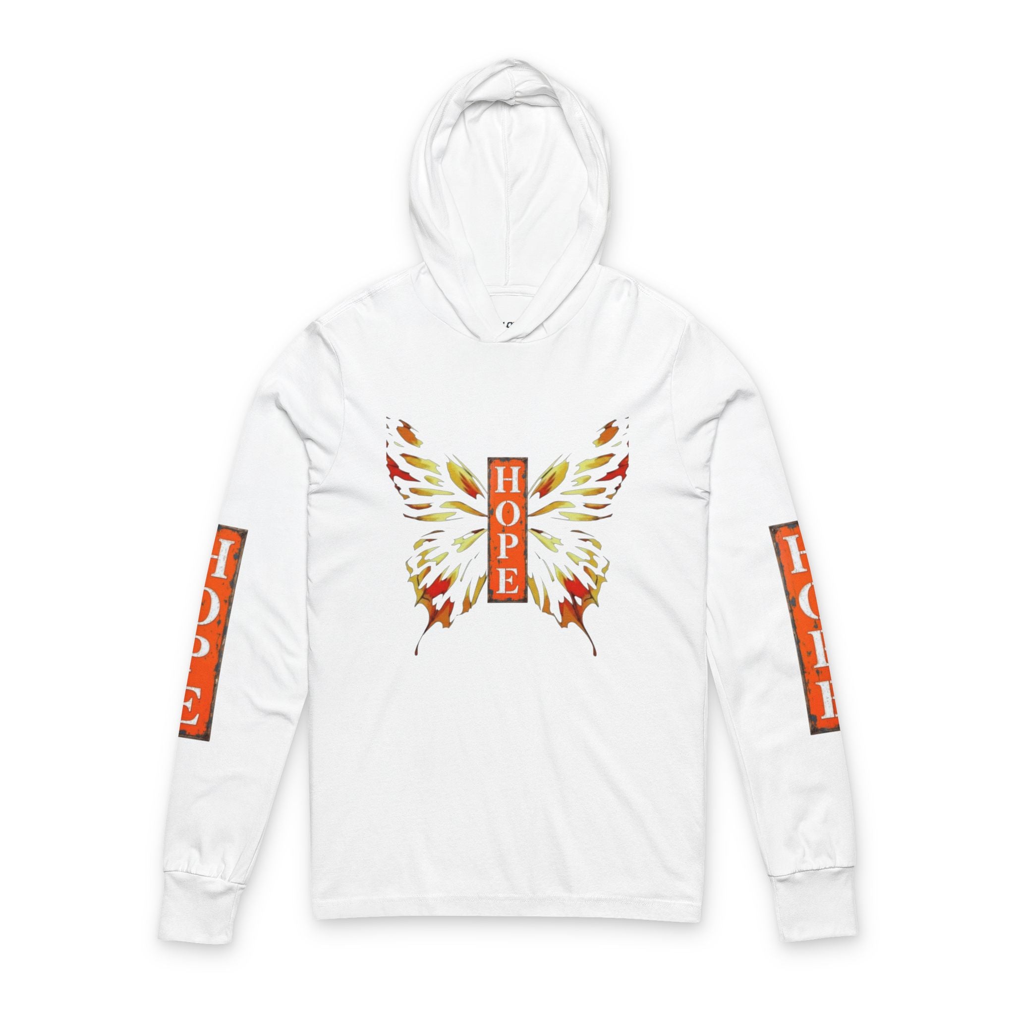 Hope Butterfly Hooded Long Sleeve Tee