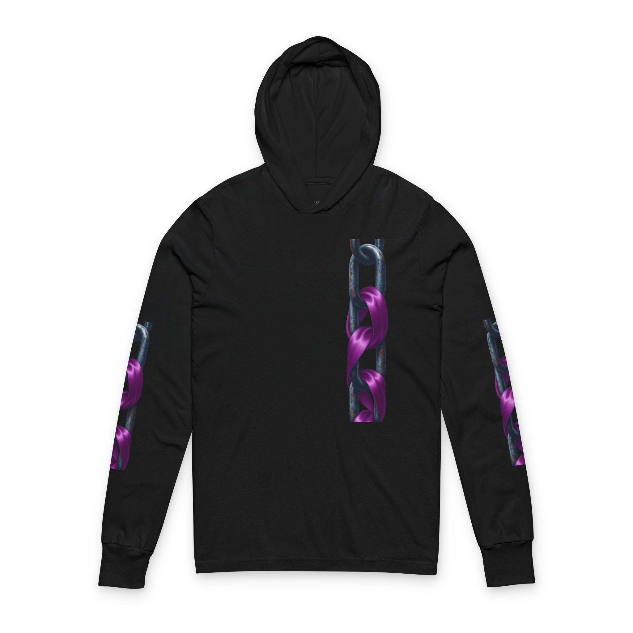 Domestic Violence Awareness Break the Chain & Ribbon Hooded Tee