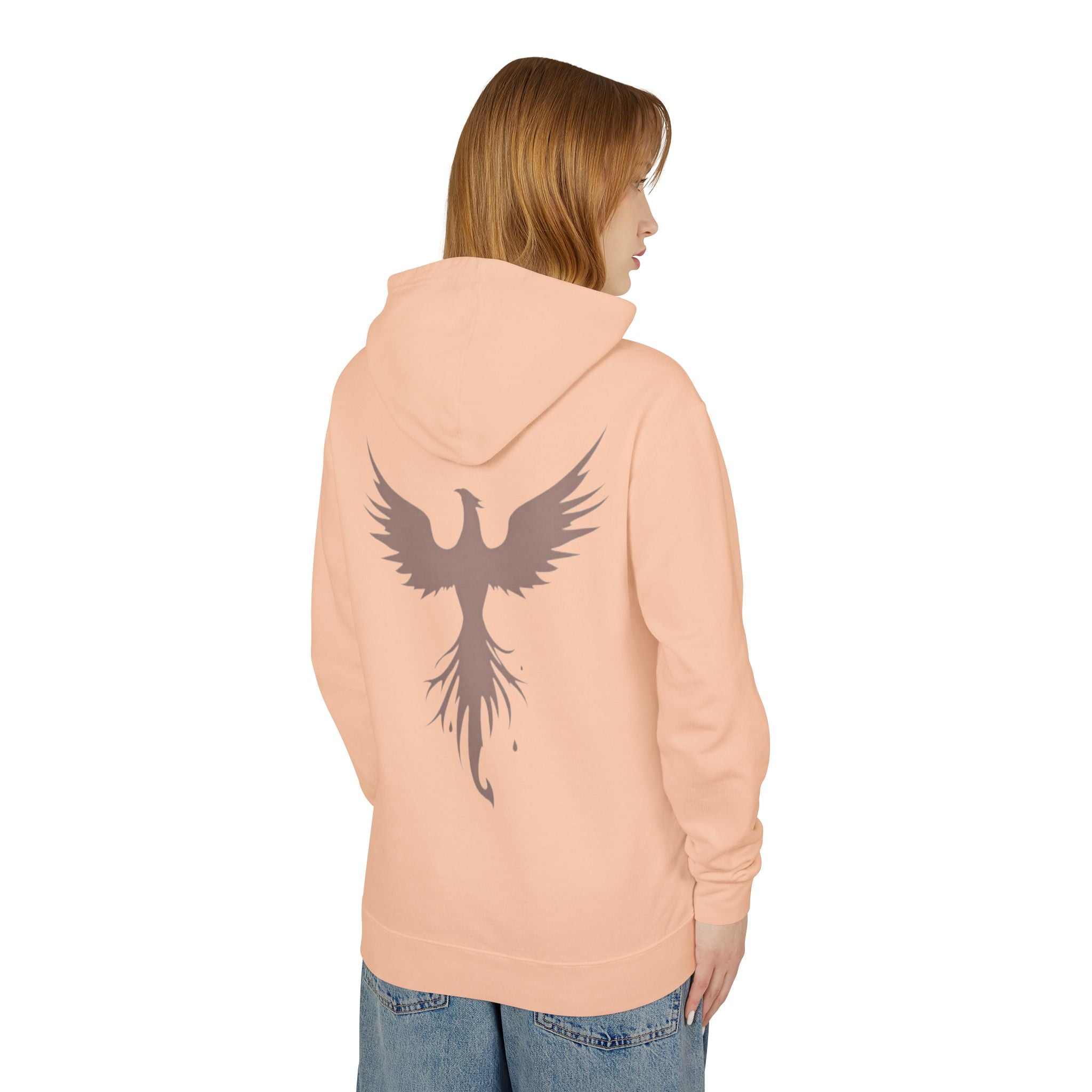 Phoenix Graphic Hoodie — Minimal Rising Phoenix Back Print