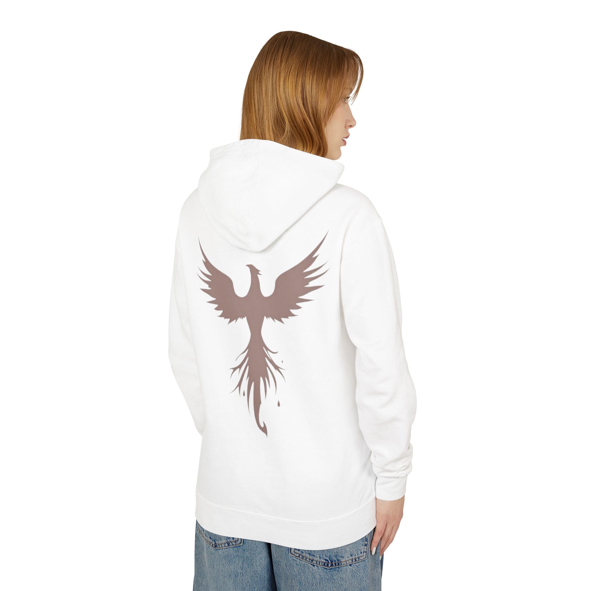 Phoenix Graphic Hoodie — Minimal Rising Phoenix Back Print