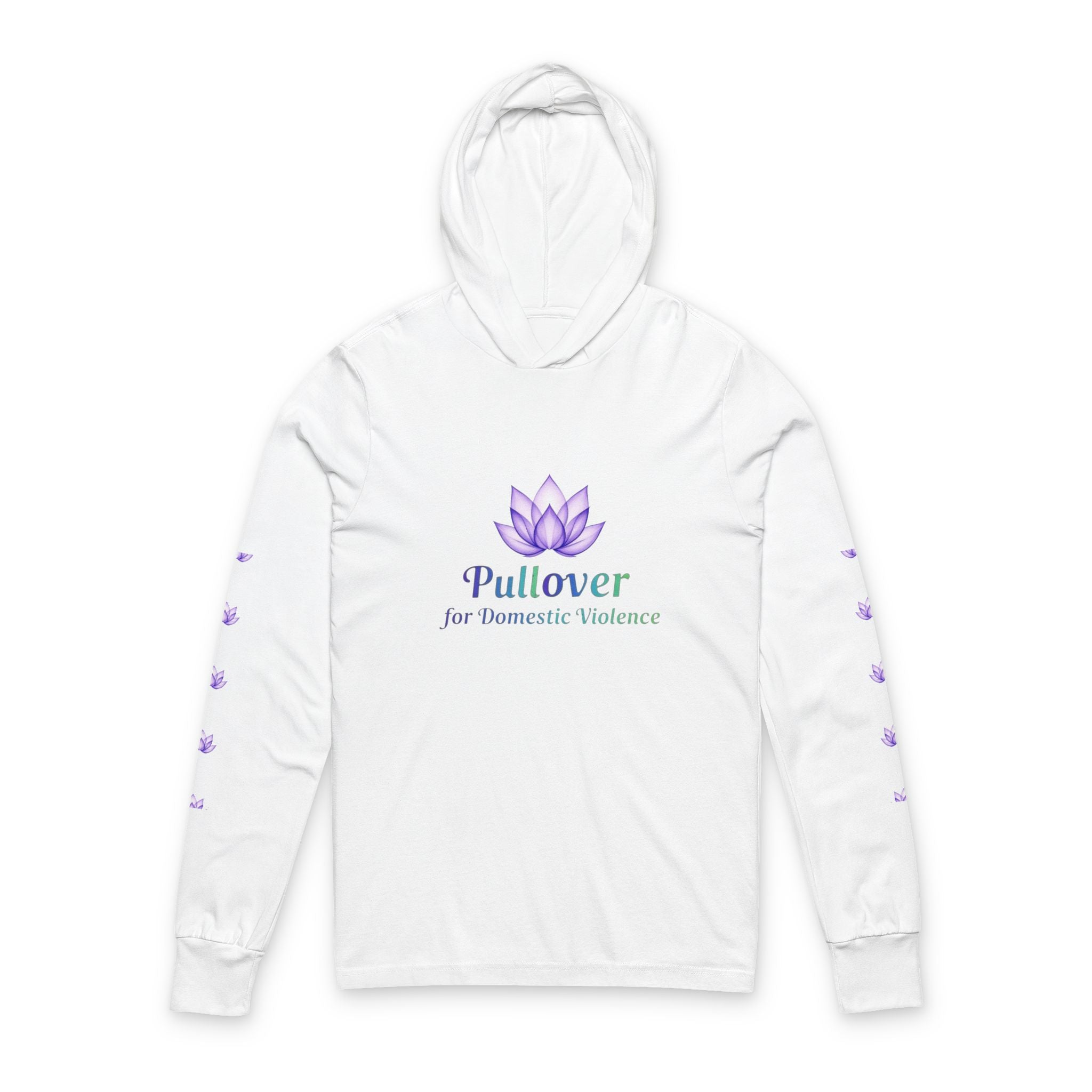 Domestic Violence Awareness Purple Lotus Hooded Long Sleeve Tee