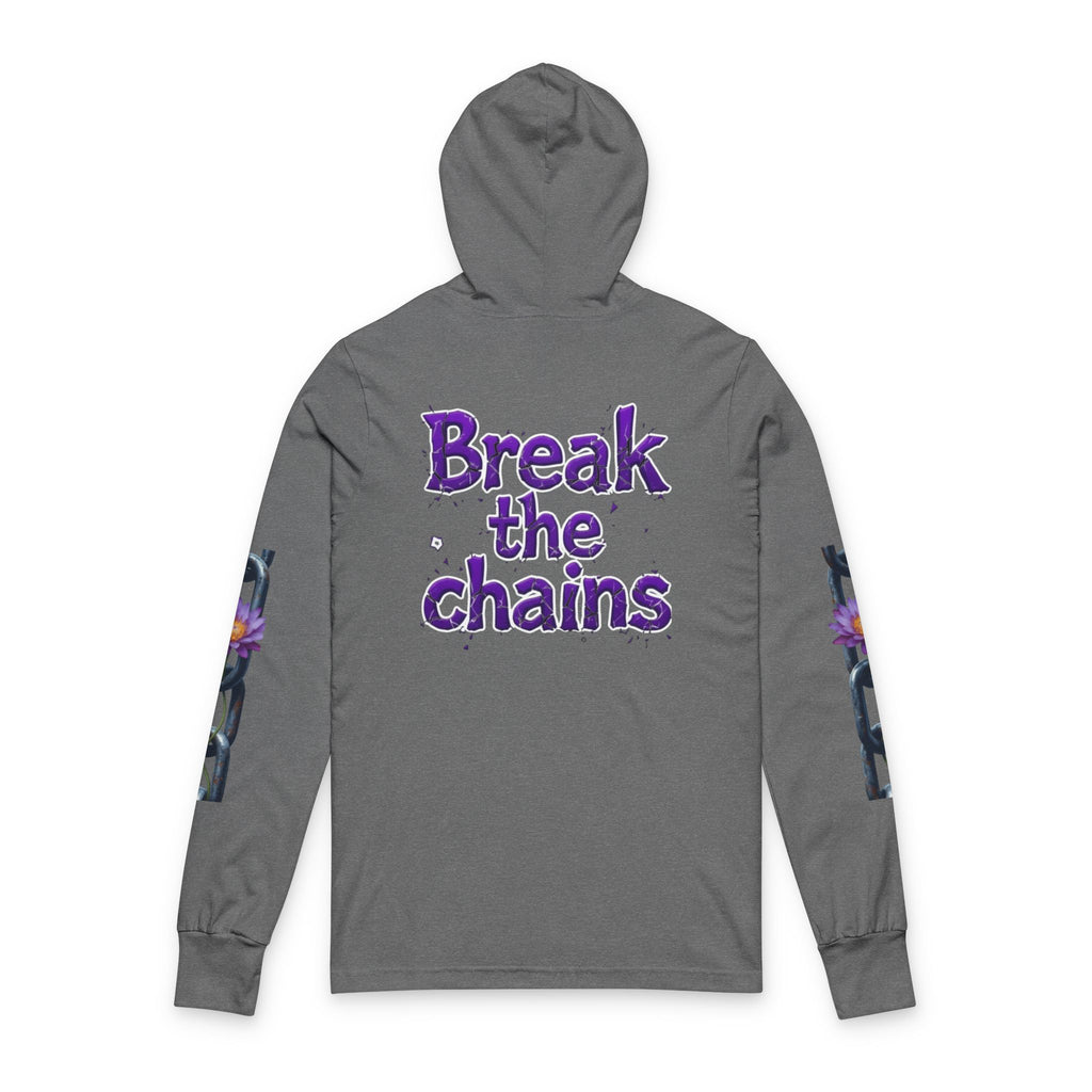 Domestic Violence Awareness Purple Lotus Long Sleeve Tee — "Break the Chains"