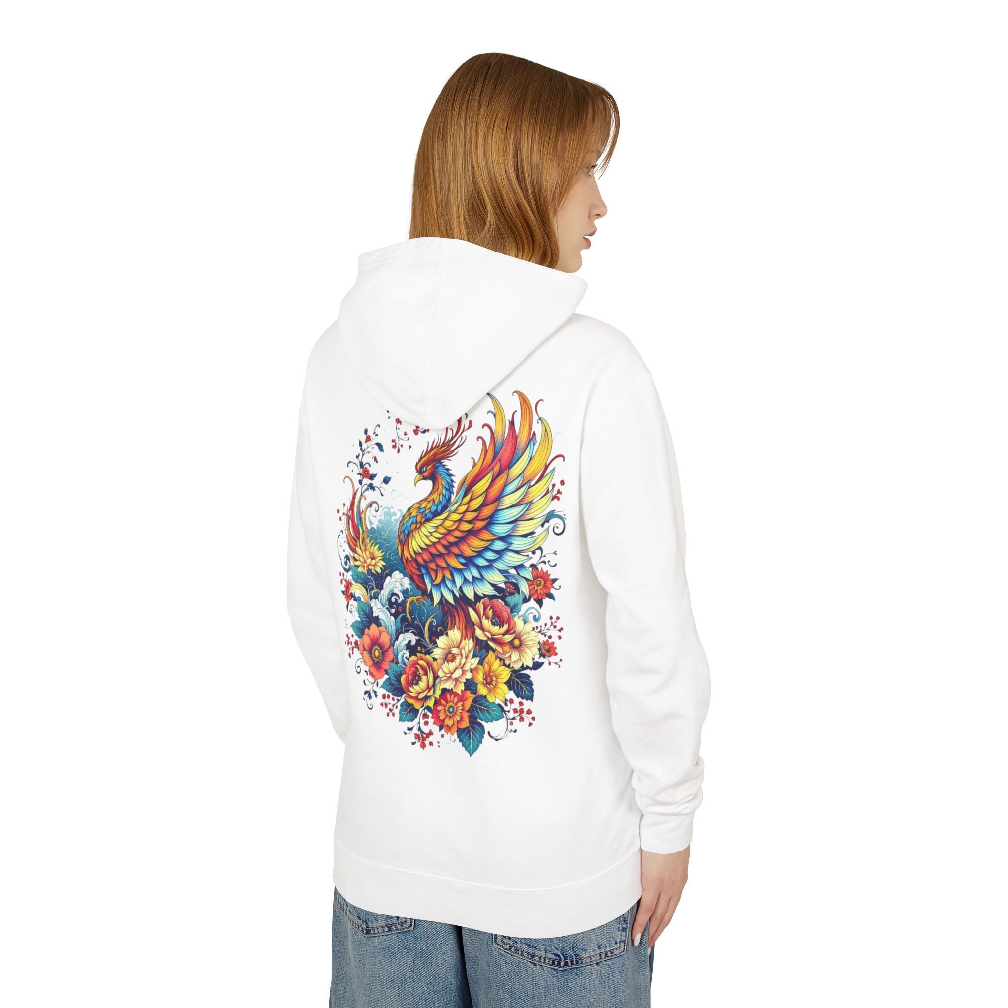 Phoenix Floral Hoodie for Strength and Survivors
