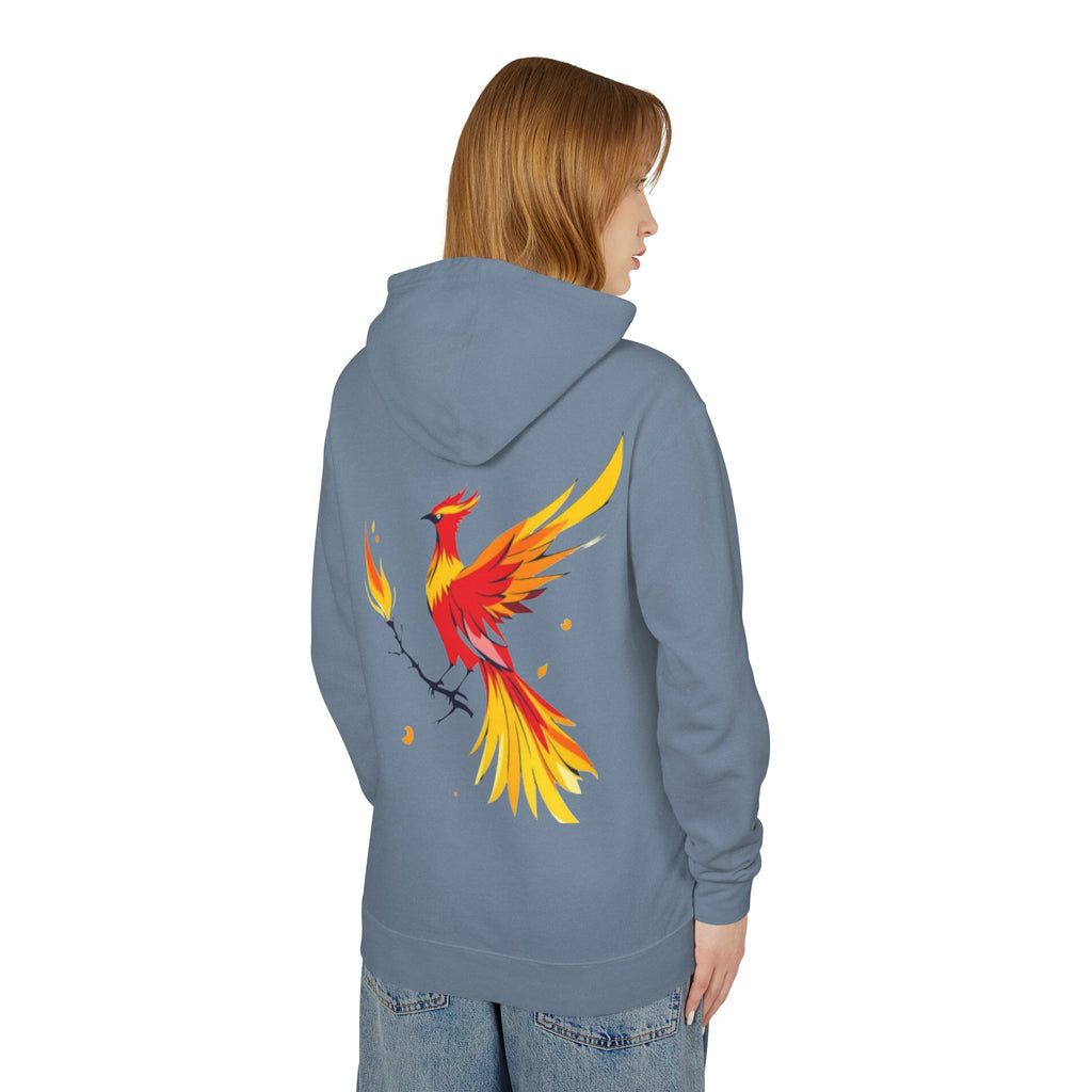 Phoenix Hoodie — Fiery Mythical Bird Lightweight Hooded Sweatshirt