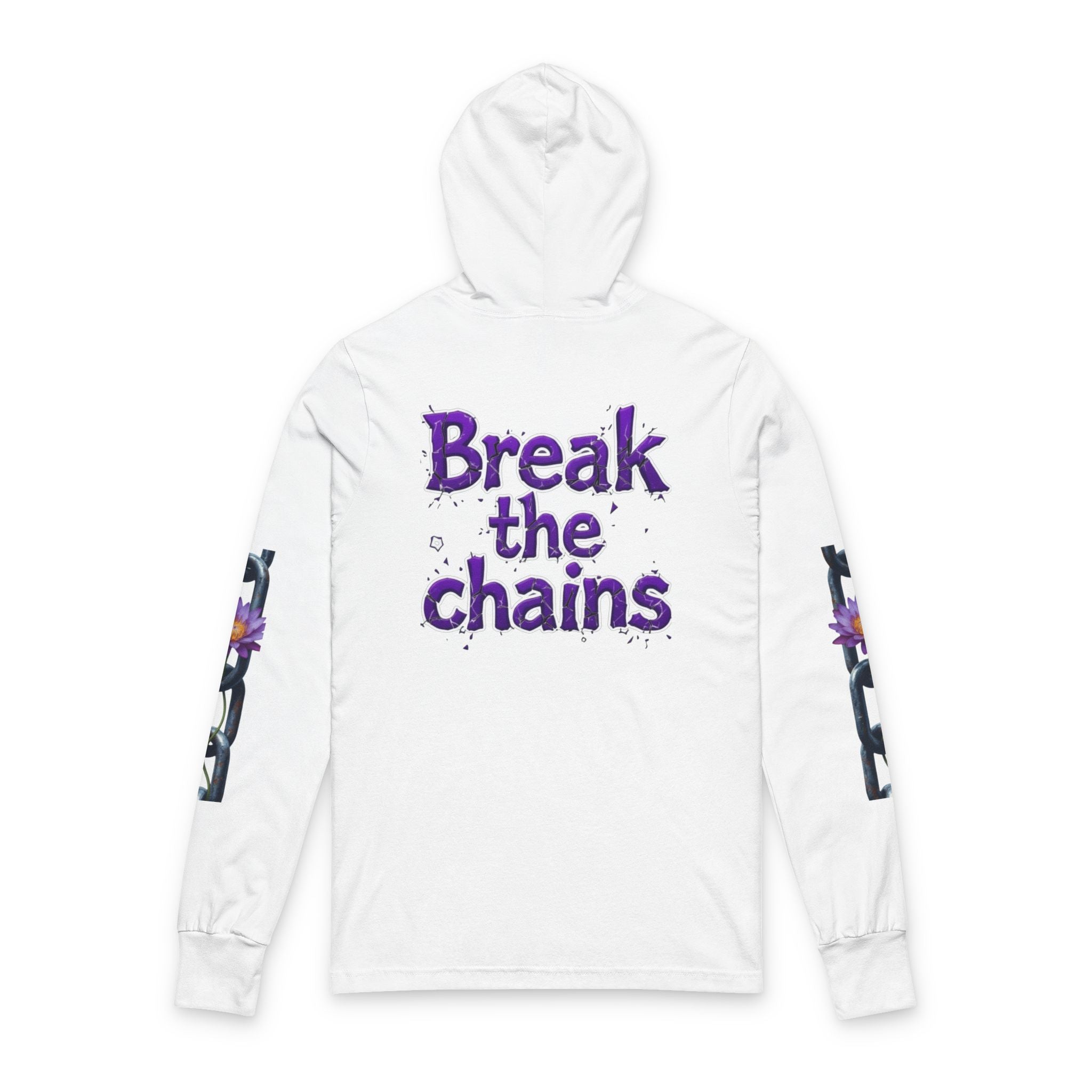 Domestic Violence Awareness Purple Lotus Long Sleeve Tee — "Break the Chains"