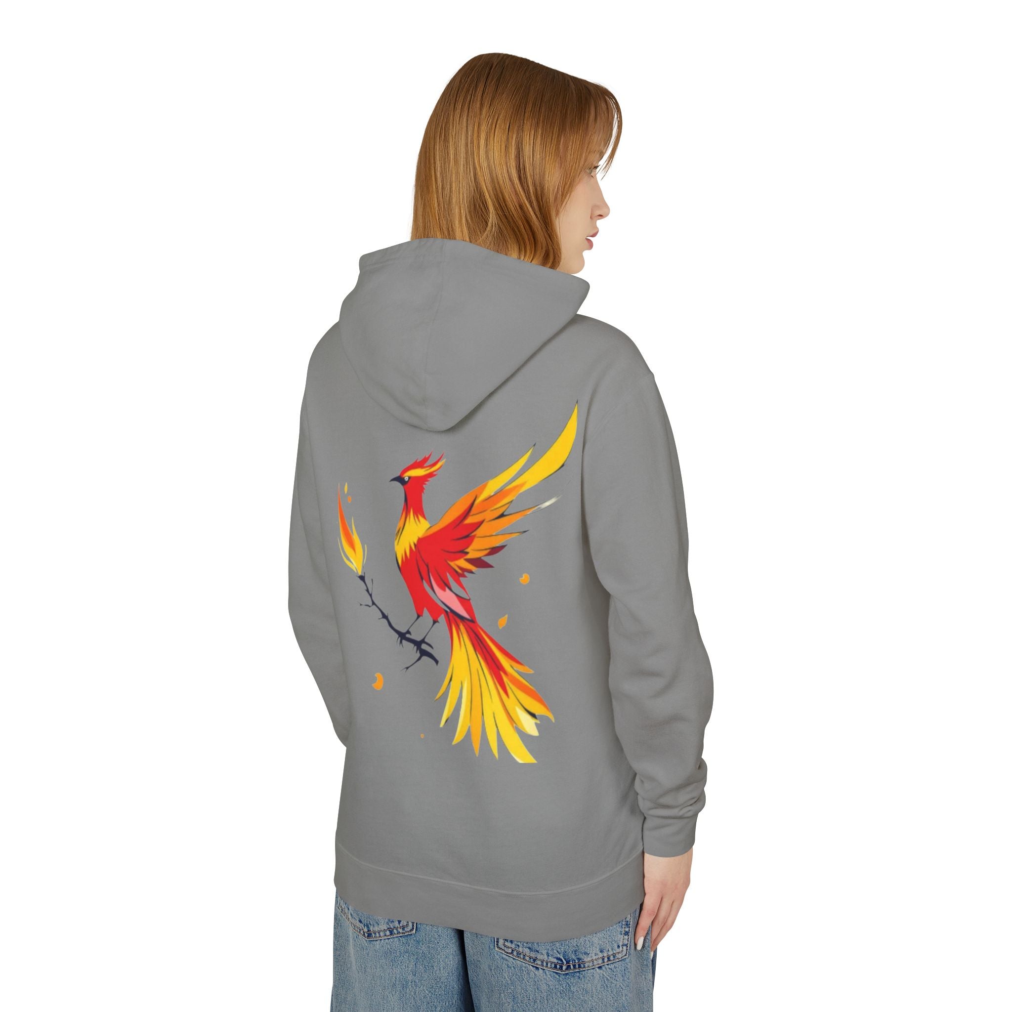 Phoenix Hoodie — Fiery Mythical Bird Lightweight Hooded Sweatshirt
