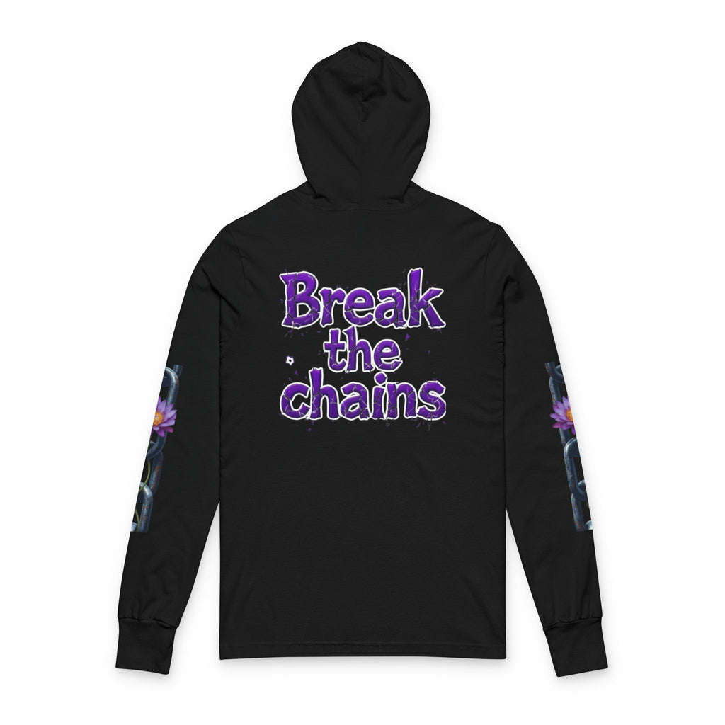 Domestic Violence Awareness Purple Lotus Long Sleeve Tee — "Break the Chains"