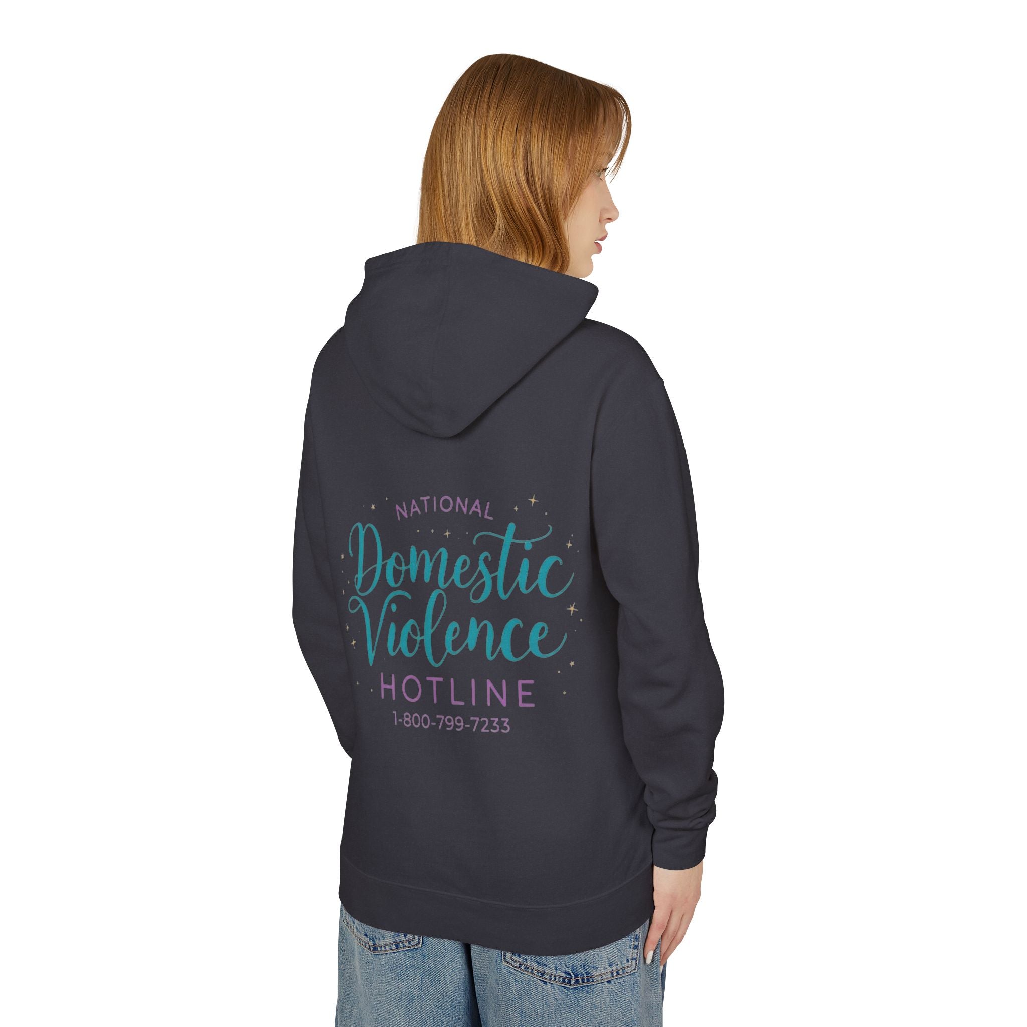 Domestic Violence Hotline Hoodie — National Support Sweatshirt with 1-800-799-7233